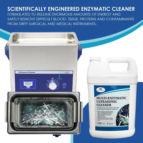 NORTHWEST ENTERPRISES Multi-Enzymatic Ultrasonic Cleaner Solution, Concentrated for Surgical Instrument Reprocessing