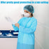 TrelaCo 30 Pack Disposable Isolation Gowns with Thumb Loops, X Large 46 Inch Waterproof CPE Gowns for Unisex Adults