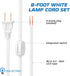 OHLECTRIC Set 8 18/2 SPT-1 White Lamp Power Cord with Rotary Switch, Ft AWG Replacement Wire, Stripped & Tinned Ends