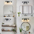 3 E26 WILON Vanity Light Bathroom, Light Black Modern Vanity Lights with Clear Glass Wall Sconces with Clear Glass
