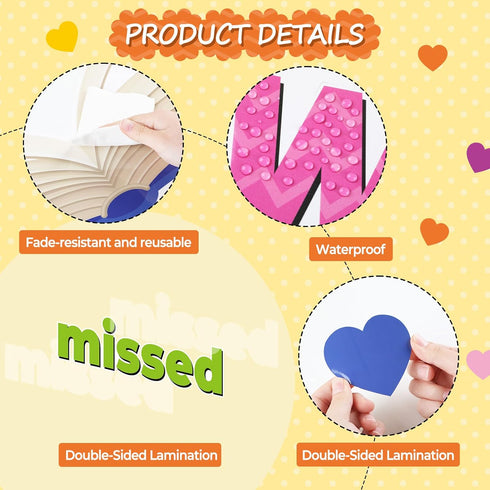 Chunnin Colorful Heart Reading Bulletin Board Decorations Set, Welcome Back The Book Missed You Craft Supplies