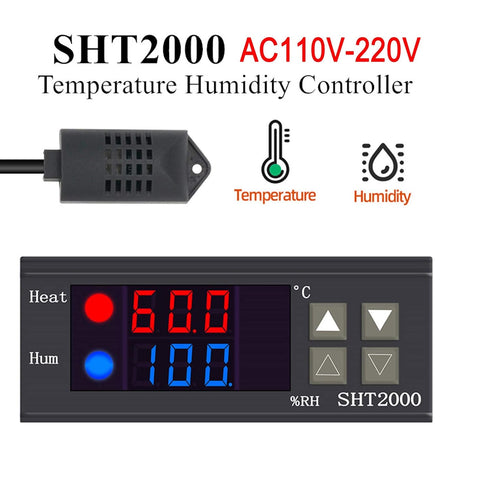 diymore Digital Temperature Controller, Temperature Humidity Controller, Thermostat AC 110V-230V 10A, Digital LED