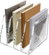 SANRUI Acrylic Desk File Organizer, 4 Vertical Compartments Clear Magazine Holder for Office Accessories Organization