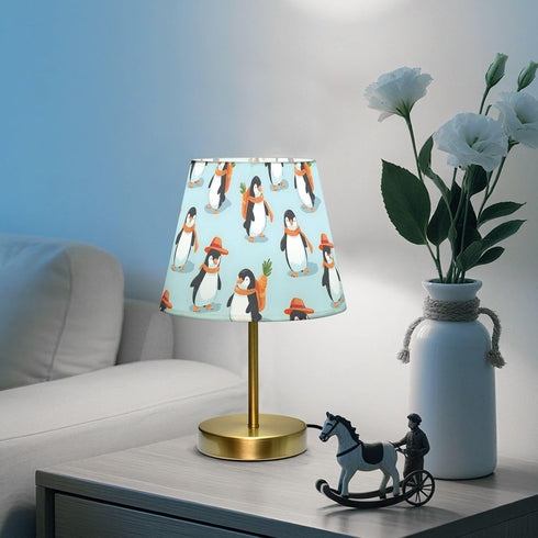 WEIYEKO Dimmable Penguin Carrot Blue Table Lamp LED Desk Lamp Bedside Light with USB Port for Office Bedroom Living