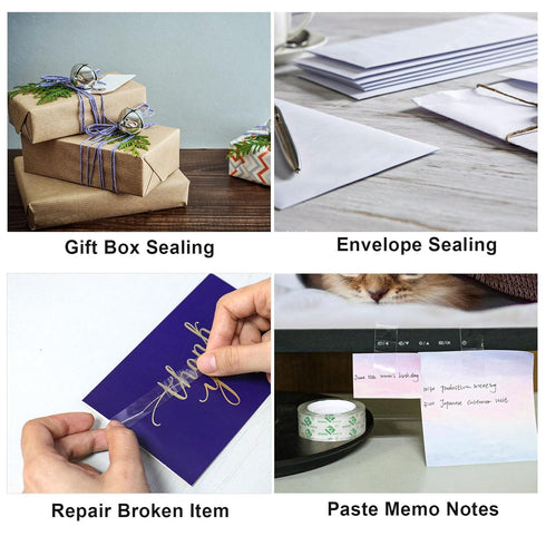 PACK 48 3/4 1000 in,1 inch BOMEI Rolls Crystal Clear Transparent Tape, Stationery Tape Refills Rolls for Dispenser