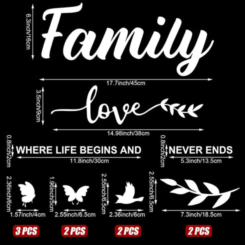 Zonon 3D Acrylic Wall Letter Quotes Decor, DIY Removable Art Decals Motivational Butterfly Mural Stickers for Home