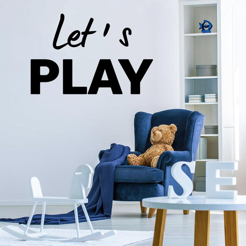 Let's Play Wall Decals Kids Room Wall Stickers, Removable Vinyl DIY Wall Murals Wallpaper for Nursery Children Baby