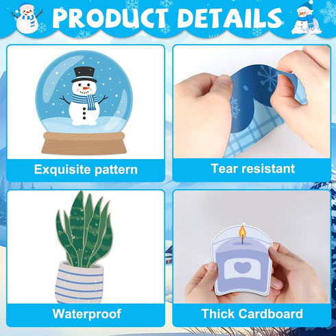 Set Winter Bookshelf Classroom Bulletin Board Decorations Reading Theme Classroom Decoration Snowflake Cutouts Chill