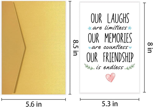 CTVSPC Cute Forever Friendship Card for Her Bestie Women Female Sister Best Friends BBF, Sweet Friendiversary Card