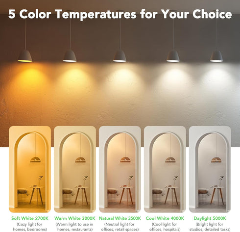 A19 Bulbs, 40 Bulbs, 2700K, 550 E26 Non-Dimmable, 5W Bulbs 6 Pack BUBO LED Light Watt Equivalent LED Soft White Lumens