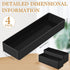 Teling 4 Pcs Large Black Basics Rectangular Plastic Desk Organizer, Half Accessory Tray, Tabletop Bathroom Tray Plastic Organizer Tray for School Office Home Study, 9.45 x 2.95 x 1.38 Inches by Teling