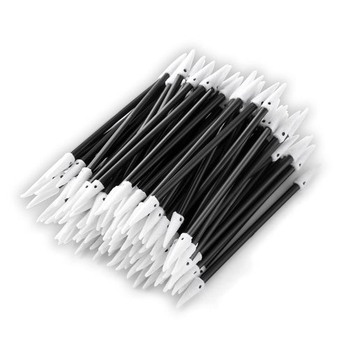 Double-Tipped Cleaning Swabs 2.9" (200pcs Black 3.2 mm Head) Foam Swabs for PCB Board, Printer, Inkjet