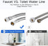 JUWO 16" Faucet Supply Line Extension - 3/8" x 3/8" Comp Stainless Steel Hose Connector for Large Sink