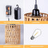 Bulb, 4*AA (2) Battery Operated Chandelier, Battery Hanging Pendant Light, Rattan Lights with Warm White Battery