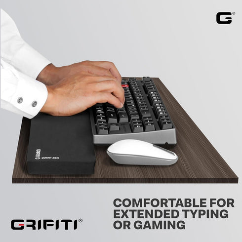 GRIFITI Fat Wrist Pad 24" x 4" x 0.75" Inch - Ergonomic Mousepad Support for Keyboards, Mouse, Trackball