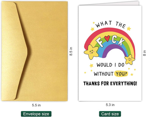 Chenive Funny Thank You Card for Men Women, Thank You Cards for Friend Coworker, Appreciation Card for Boss Teacher