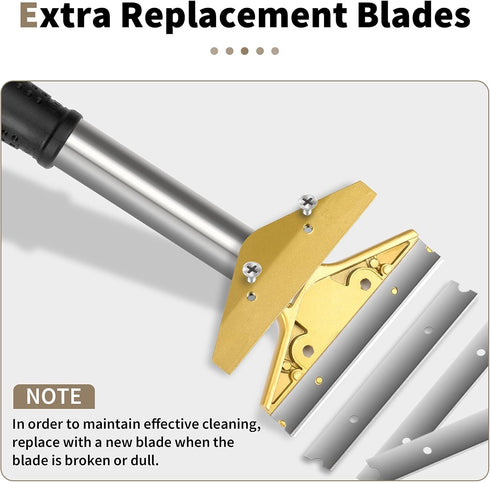 Razor Blade Scraper Tool, 4 inch with 10PCS Extra Metal Blades, Large Cleaning Scraper for Paint, Gum, Glue