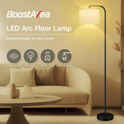 Dimmable Dimmable Temperature,2700k-6500k,67 BoostArea Floor Lamp for Living Room,Arc Sofa Lamps with Remote