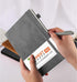 Lined Journal Notebook - 200 Pages A5 Leather Hardcover, College Ruled with Pen Loop for Writing (Grey)