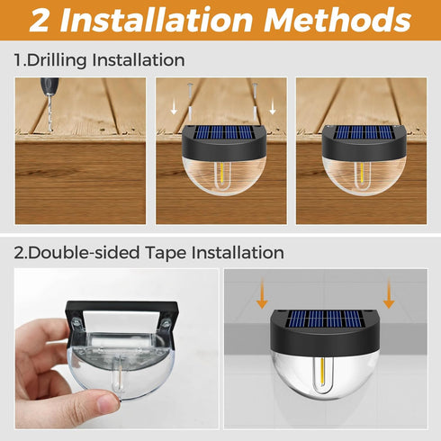 8 Pack btfarm Solar Deck Lights Outdoor Waterproof, Retro LED Patio Lights Solar Powered, Solar Fence Light for Outside