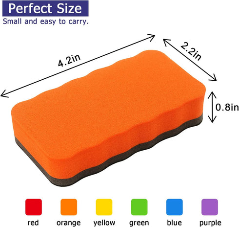 Tamaki 6 Pack Magnetic Whiteboard Eraser, Dry Eraser Board Erasers, Dry Erasers for White Board, Whiteboard Erasers for Kids Classroom, 6 Colors, Wavy, 4.2 x 2.2 x 0.8 Inch by Tamaki