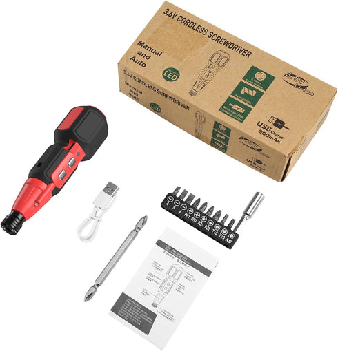 AMIR Cordless Power Screwdriver, Rechargeable Electric Screwdriver Set, Portable Home Repair Tool Kit