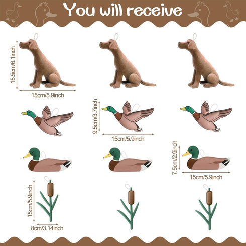 Gilprop 12 Set 4 3 20 Pcs Mallard Duck Theme Nursery Wall Decor - Designs, Each, with Adhesive Dots, Removable Felt