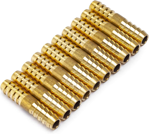 LTWFITTING Brass Barb Splicer Mender 5/16-Inch ID Hose Fitting for Air, Water, Fuel Hose Joiner (Pack of 50)