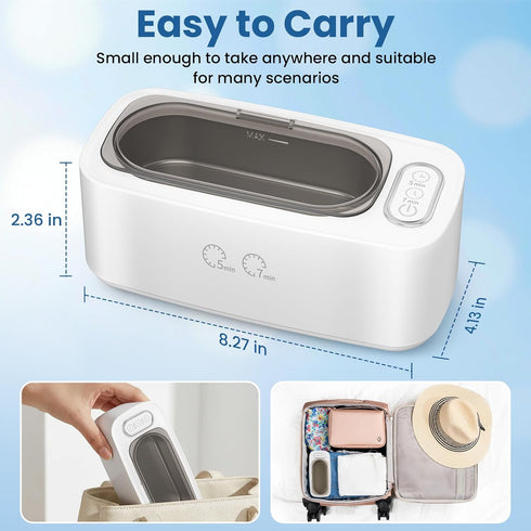 48kHz 304 400ML Ultrasonic Cleaner, Ultrasonic Jewelry Cleaner Machine for Eyeglasses, Jewelry, Rings, Watch Straps