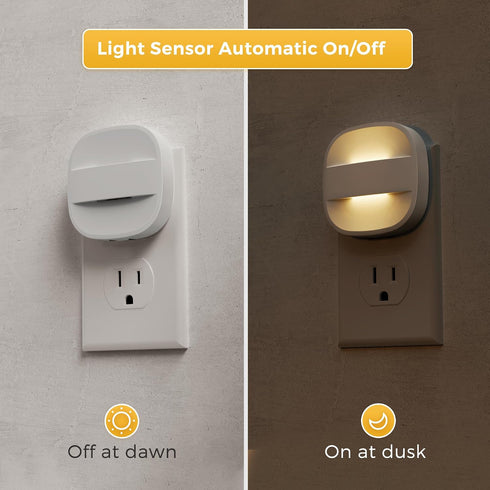 2 3000K 4 Pack L LOHAS LED Night Lights Plug into Wall, Foldable Night Light with Dusk to Dawn Sensor, Brightness