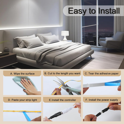 24V, 16.4ft CRI90+ ZSLAIFU COB LED Strip Light White LED Light Strip with Remote, High Density Flexible White Tape