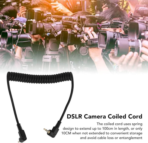 2.5mm CB2 3.3ft 2.5mm 100cm Camera Remote Control Shutter Release Cable Cord, to Male Flash PC Sync Cable, Compatible