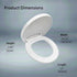 MinSha 17 Inch V/O-Shape Round Toilet Seat with Soft Close - Heavy Duty O-Shape PP Plastic Toilet Seat Replacement |