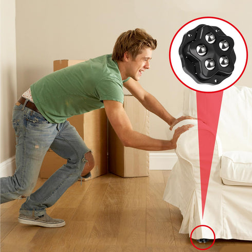 8 360 330Lbs Self Adhesive Caster Wheels - PCS Swivel Appliance Rollers, Heavy Duty Appliance Casters for Kitchen