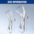 5-Piece Set, 5"/7"/10" 6.5"/9.5" WORKPRO Locking Pliers Curved Jaw & Long Nose, CR-MO Steel Construction