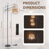 3 2700K-6500K Dimmable Bulb Arc Floor Lamp with Remote, Boho Floor Lamp with Color Temperatures, Rattan Standing Lamp
