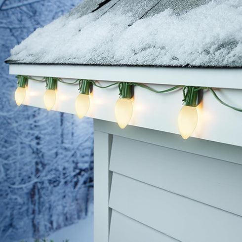 25 Pack C7 White LED Replacement Bulbs 0.6 Watt E12 Base Indoor Night Light for Christmas Decor