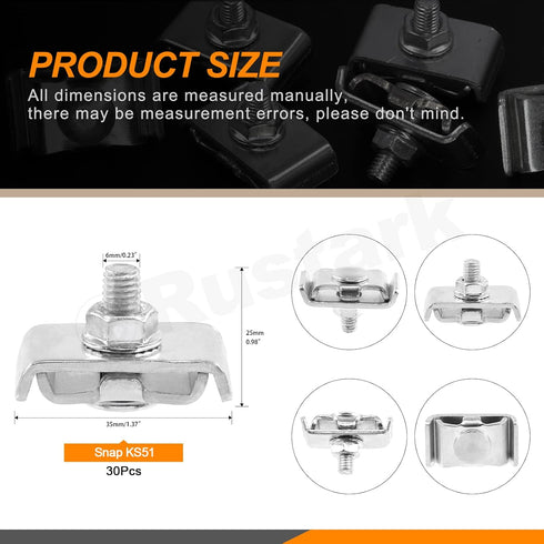 30 Sets Stainless Steel Gridwall Joining Clip Connectors Grid Panel Joining Clips Grid Wall Clamps Grid Connectors for Grid Panels by Rustark