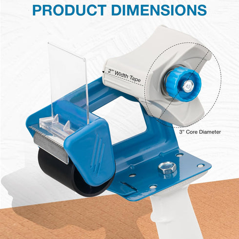 Perco Packing Tape Dispenser Gun for Convenient and Efficient Packaging and Storage - Blue | Fits 1.88-Inch Tape Rolls, 3-Inch Inner Paper Core - Perfect for Home, Office, Retail, and Crafting Needs