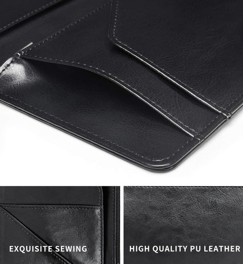 Mxfdegf 7 Server Book for Waitress, Waiter Book Server Wallet Fit Serving Aprons, PU Leather with Zipper and Large