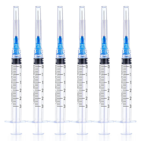 SHAOTONG 3mL Syringe with 23 Gauge 1 Inch Luer Lock Needle, Lab Disposable Sample Syringes, 20 Pack