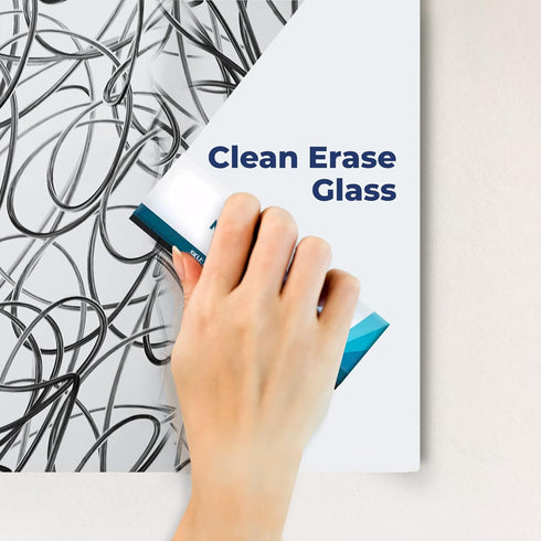 Fab Glass & Mirror Glass Dry Erase Board, White Surface Frameless Magnetic Board 16" x 16" for Office