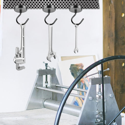 Grtard Magnetic Hooks Heavy Duty - 110 lbs Strong Magnet Hook for Hanging, Cruise, Kitchen, Workplace - 4 Pack