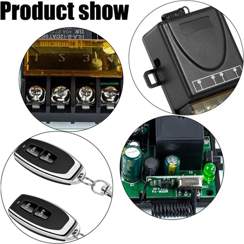 QOFOWIN 328 12V/24V/48V/72V 30A,12v Wireless Remote Switch with ft Long Range,DC Current Rating Remote Control Switch