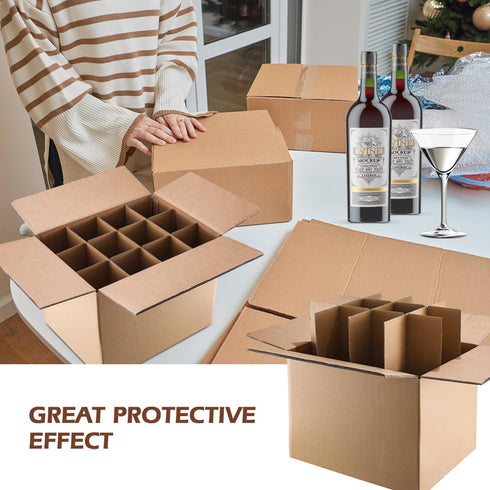 BHHQHH 5 Sets Packing 16 12 12 Inch Moving Box Glasses Divider Kits,Wine Glassware Dish Divider for Moving