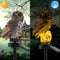 LED Solar Grey Owl Light, Outdoor Cute Animal Courtyard Decorative Light, Dusk to Dawn Waterproof Garden Light.