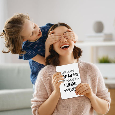 Ithmahco New Mom Gifts for Pregnant Women, First Mothers Day Card, Funny Dog Mom Card Pregnancy Gift for Expecting