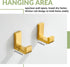 APLusee L Shape Bath Towel Hook 2 Pack - 304 Stainless Steel Coat Holder for Bathroom Kitchen, Brushed Gold