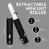 Flint Classic Black Retractable Mini Lint Roller - 30 Extra Sticky Sheets, Portable Pet Hair Remover, Travel Lint