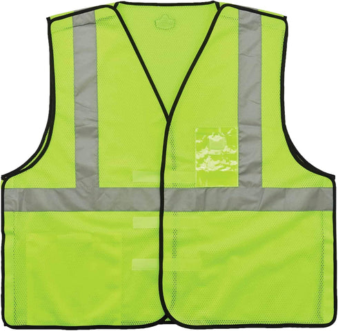 Ergodyne GloWear 8216BA ANSI High Visibility Breakaway Reflective Safety Vest, Lime, Small/Medium, ID Badge Holder